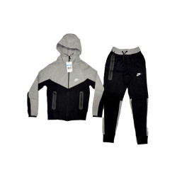 8411 Детски екип Tech Fleece черно светло сиво