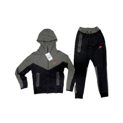 8412 Детски екип Tech Fleece черно тъмно сиво