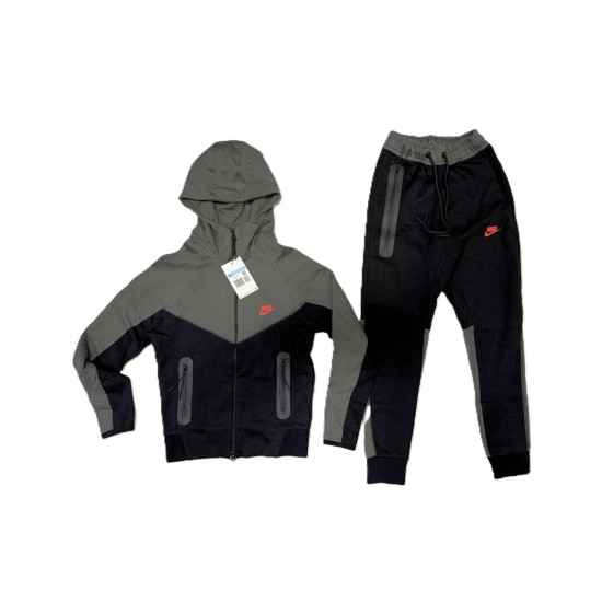 8412 Детски екип Tech Fleece черно тъмно сиво