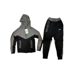 8413 Детски екип Tech Fleece черно тъмно сиво
