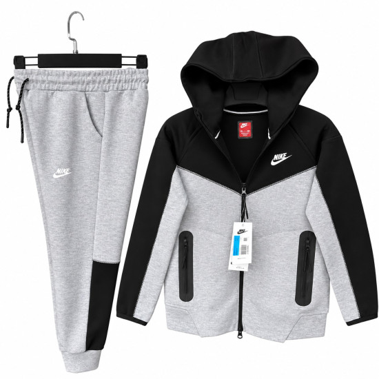 8523 Детски екип Tech Fleece сиво черно