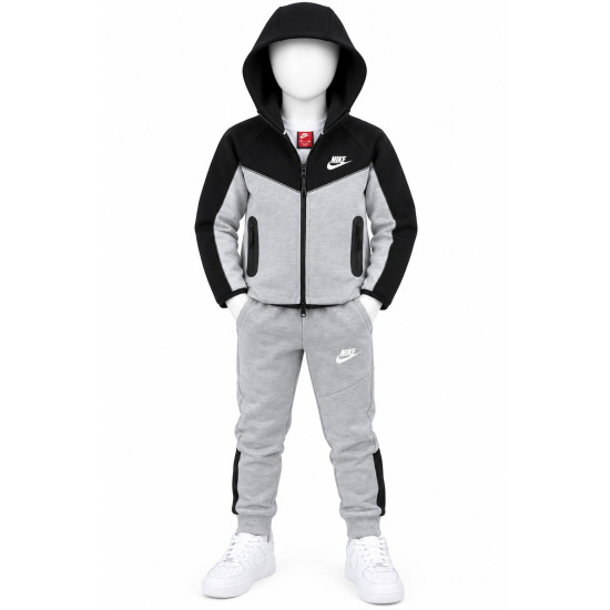 8523 Детски екип Tech Fleece сиво черно