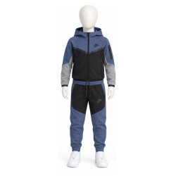 8524 Детски екип Tech Fleece сиво черно т.синьо