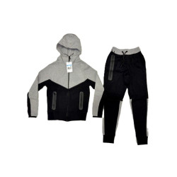 8411 Детски екип Tech Fleece черно светло сиво