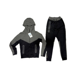 8412 Детски екип Tech Fleece черно тъмно сиво