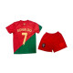 8024 Детски футболен комплект Portugal Ronaldo 7 червено със зелено