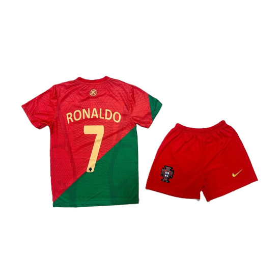 8024 Детски футболен комплект Portugal Ronaldo 7 червено със зелено